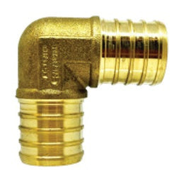 35059 Cold Expansion Reducing Union Elbow, 1/2 in PEX x 3/4 in PEX, Brass