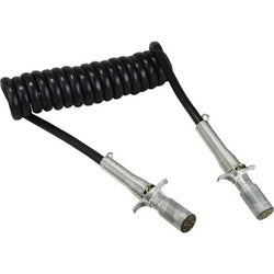 39753 6-Way Coiled Electric Cable Assembly with 12 in Lead Both Ends, 14 AWG Conductor, 8 ft L
