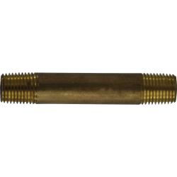 40020 Seamless Nipple, 1/4 in MPT x 1/4 in MPT, 7/8 in, Brass