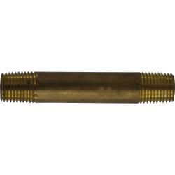 40027 Seamless Pipe Nipple, 1/4 in MPT x 1/4 in MPT, 4-1/2 in, Brass