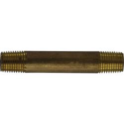 40033 Seamless Pipe Nipple, 1/4 in MPT x 1/4 in MPT, 9 in, Brass