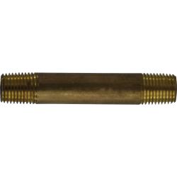 40034 Seamless Pipe Nipple, 1/4 in MPT x 1/4 in MPT, 10 in, Brass