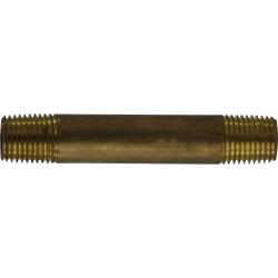 40035 Seamless Pipe Nipple, 1/4 in MPT x 1/4 in MPT, 11 in, Brass