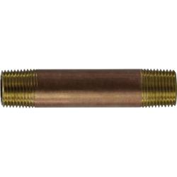 40046 Seamless Pipe Nipple, 3/8 in MPT x 3/8 in MPT, 4 in, Brass