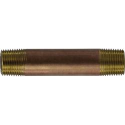 40048 Seamless Pipe Nipple, 3/8 in MPT x 3/8 in MPT, 5 in, Brass