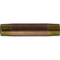 40049 Seamless Pipe Nipple, 3/8 in MPT x 3/8 in MPT, 5-1/2 in, Brass