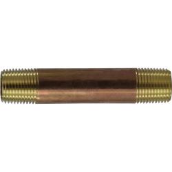 40065 Seamless Pipe Nipple, 1/2 in MPT x 1/2 in MPT, 3-1/2 in, Brass