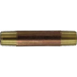40075 Seamless Pipe Nipple, 1/2 in MPT x 1/2 in MPT, 11 in, Brass