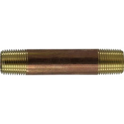 40079 Standard Seamless Pipe Nipple, 1/2 in Threaded x 1/2 in Threaded, 24 in, Brass