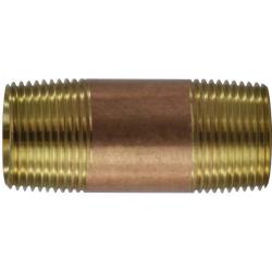 40112 Seamless Pipe Nipple, 1 in MPT x 1 in MPT, 9 in, Brass