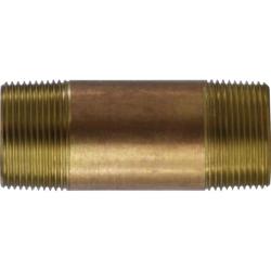 40125 Seamless Pipe Nipple, 1-1/4 in MPT x 1-1/4 in MPT, 4 in, Brass