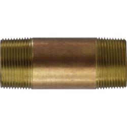 40126 Seamless Pipe Nipple, 1-1/4 in MPT x 1-1/4 in MPT, 4-1/2 in, Brass
