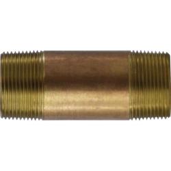40130 Seamless Pipe Nipple, 1-1/4 in MPT x 1-1/4 in MPT, 7 in, Brass