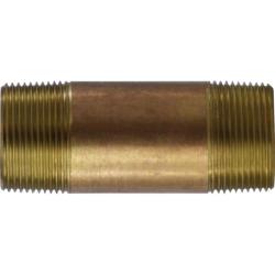 40132 Seamless Pipe Nipple, 1-1/4 in MPT x 1-1/4 in MPT, 9 in, Brass
