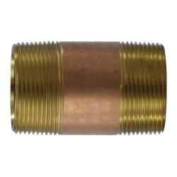 40140 Seamless Nipple, 1-1/2 in MPT x 1-1/2 in MPT, 1-3/4 in, Brass