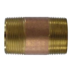 40148 Seamless Pipe Nipple, 1-1/2 in MPT x 1-1/2 in MPT, 5-1/2 in, Brass