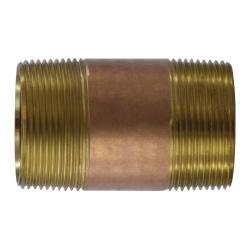 40151 Seamless Pipe Nipple, 1-1/2 in MPT x 1-1/2 in MPT, 8 in, Brass