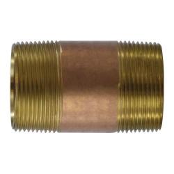 40158 Pipe Nipple, 1-1/2 in MPT x 1-1/2 in MPT, 24 in, Brass
