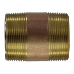 40162 Seamless Pipe Nipple, 2 in MPT x 2 in MPT, 3 in, Brass