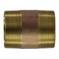 40170 Seamless Pipe Nipple, 2 in MPT x 2 in MPT, 8 in, Brass