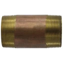 40181 Seamless Pipe Nipple, 2-1/2 in MPT x 2-1/2 in MPT, 3 in, Brass
