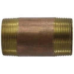 40191 Seamless Pipe Nipple, 2-1/2 in MPT x 2-1/2 in MPT, 10 in, Brass