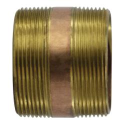 40200 Seamless Nipple, 3 in MPT x 3 in MPT, 2-5/8 in, Brass