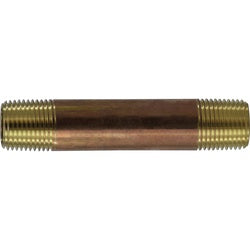 40248 Pipe Nipple, 1/2 in Female Threaded x 12 in FPT, Brass