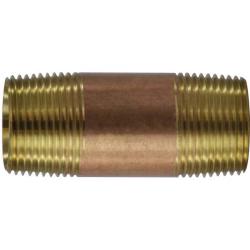 40268 Pipe Nipple, 1 in MPT x 1 in MPT, 12 ft, Brass