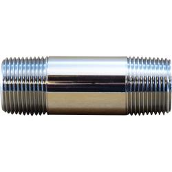 41001 Nipple, 1/8 in 1/8 in, Close, Brass, Chrome-Plated