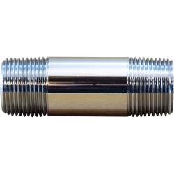41024 Pipe Nipple, 1/4 in MPT x 1/4 in MPT, 3 in, Brass, Chrome-Plated