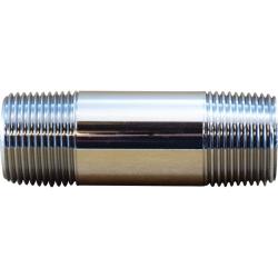 41042 Pipe Nipple, 3/8 in MPT x 3/8 in MPT, 2 in, Brass, Chrome-Plated