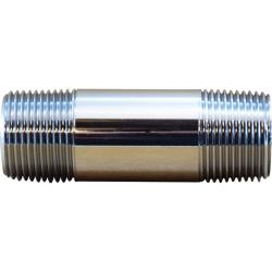 41044 Pipe Nipple, 3/8 in MPT x 3/8 in MPT, 3 in, Brass, Chrome-Plated