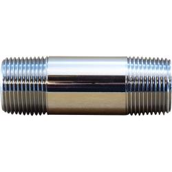 41045 Pipe Nipple, 3/8 in MPT x 3/8 in MPT, 3-1/2 in, Brass, Chrome-Plated