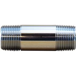 41060 Nipple, 1/2 in 1/2 in, Close, Brass, Chrome-Plated