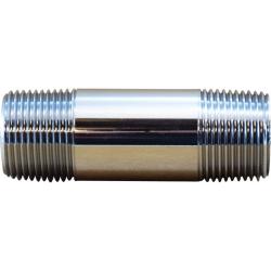 41067 Pipe Nipple, 1/2 in MPT x 1/2 in MPT, 4-1/2 in, Brass, Chrome-Plated