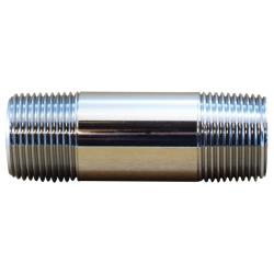 41080 Nipple, 3/4 in MPT x 3/4 in MPT, Close, Brass, Chrome-Plated