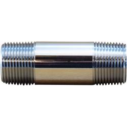 41081 Pipe Nipple, 3/4 in MPT x 3/4 in MPT, 1-1/2 in, Brass, Chrome-Plated