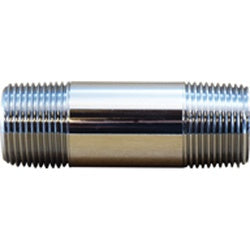 41086 Pipe Nipple, 3/4 in MPT x 3/4 in MPT, 4 in, Brass, Chrome-Plated