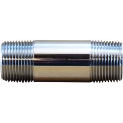 41087 Pipe Nipple, 3/4 in MPT x 3/4 in MPT, 4-1/2 in, Brass, Chrome-Plated