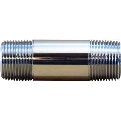41107 Pipe Nipple, 1 in MPT x 1 in MPT, 5 in, Brass, Chrome-Plated