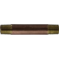 42020 Nipple, 1/4 in MPT x 1/4 in MPT, Close, Brass