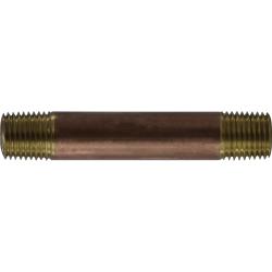 42030 Nipple, 1/4 in MPT x 1/4 in MPT, 6 in, Brass