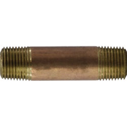 42060 Pipe Nipple, 1/2 in MPT x 1/2 in MPT, Close, Brass
