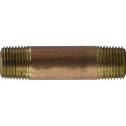 42072 Nipple, 1/2 in MPT x 1/2 in MPT, 8 in, Brass