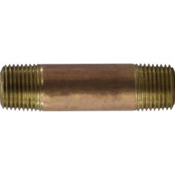42076 Nipple, 1/2 in MPT x 1/2 in MPT, 12 in, Brass