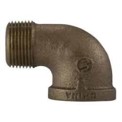 44170 90 deg Street Elbow, 3 in MPT x 3 in FPT, Bronze