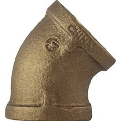 44189 45 deg Round Base Street Elbow, 2-1/2 in FPT x 2-1/2 in FPT, Bronze