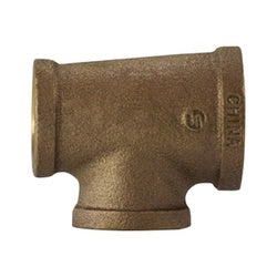 44296 Reducing Tee, 1 in FPT x 3/4 in FPT x 3/4 in FPT, Bronze