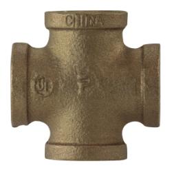 44391 Pipe Cross, 1/4 in FPT x 1/4 in FPT x 1/4 in FPT x 1/4 in FPT, Bronze